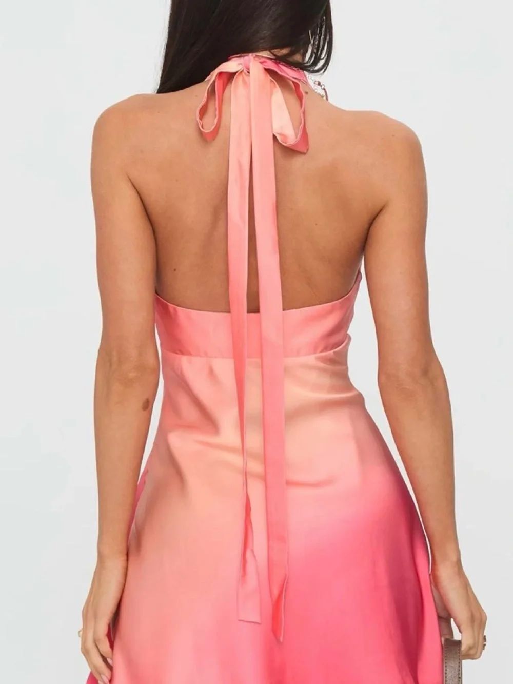 Princess Polly Coral Pink Floral V-Neck Mini Dress